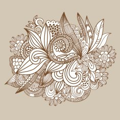 Hand drawn abstract doodle card design