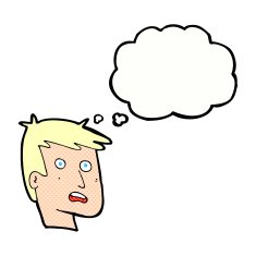 cartoon unhappy face with thought bubble N20