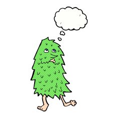 cartoon monster with thought bubble N48