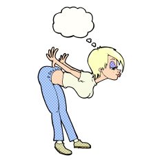cartoon sexy woman with thought bubble N15