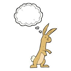 cartoon rabbit with thought bubble N88