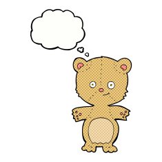 cartoon happy teddy bear with thought bubble N2