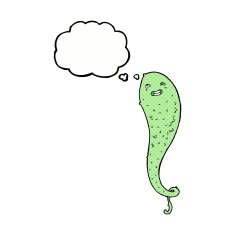 cartoon spooky ghost with thought bubble N45
