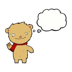 cartoon cute teddy bear with thought bubble N33