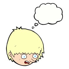 cartoon stressed face with thought bubble N8
