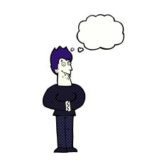 cartoon vampire with thought bubble N127