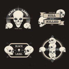 Set of retro vintage badge symbol with skull N2