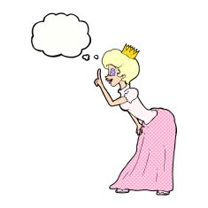 cartoon princess with thought bubble N36