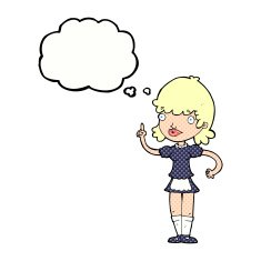 cartoon maid with thought bubble N39