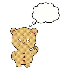 cartoon teddy bear with thought bubble N104