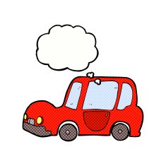 cartoon car with thought bubble N40