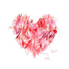 Heart shape pencil drawing for your design N3