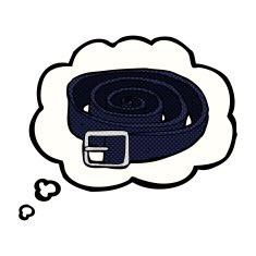 cartoon leather belt with thought bubble N4