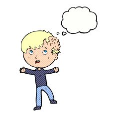 cartoon medical emergency with thought bubble N9