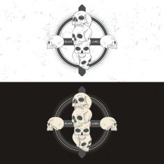 Retro vintage badge symbol with skull N5