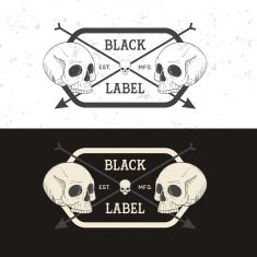 Retro vintage badge symbol with skull N7