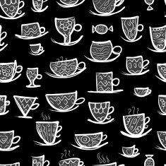Set of ornate mugs Seamless pattern for your design