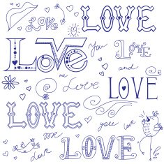 valentines day love doodle vector