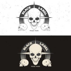 Retro vintage badge symbol or logotype with skull