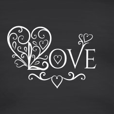 Love you Blackboard background Vector illustration N6
