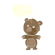 cartoon funny teddy bear with speech bubble N14
