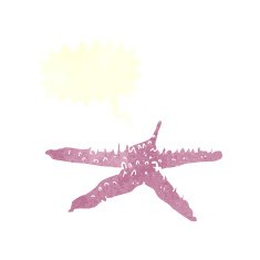 cartoon starfish with speech bubble N2