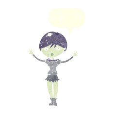 cartoon vampire girl with speech bubble N208