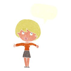 cartoon woman giving thumbs up with speech bubble N9