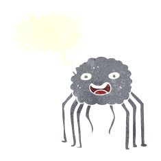 cartoon spider with speech bubble N18