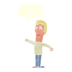 cartoon annoyed man with speech bubble N72