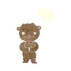 cartoon teddy bear with speech bubble N67