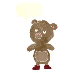 cartoon teddy bear with speech bubble N69