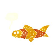 cartoon funny fish with speech bubble N15