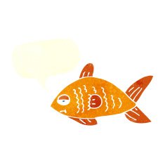 cartoon funny fish with speech bubble N16