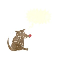 cartoon dog scratching with speech bubble N10
