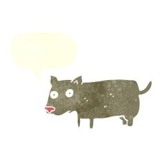 cartoon little dog with speech bubble N18