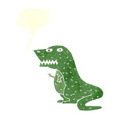 cartoon dinosaur with speech bubble N37