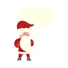 cartoon santa claus with speech bubble N181