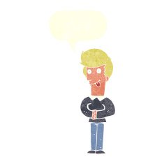 cartoon man sticking out tongue with speech bubble N28