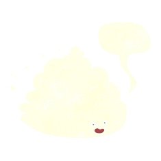 cartoon cloud character with speech bubble N10