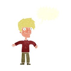 cartoon happy man with speech bubble N425