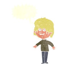 cartoon excited man with speech bubble N64
