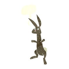 cartoon rabbit with speech bubble N83