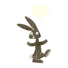 cartoon rabbit with speech bubble N84