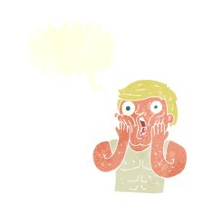 cartoon shocked gym man with speech bubble N18