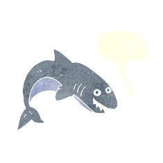 cartoon shark with speech bubble N38