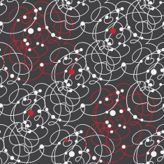 Abstract doodle seamless pattern in grey and red colors