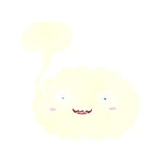 happy cartoon cloud with speech bubble N14