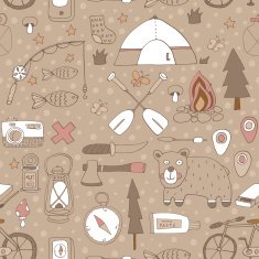 Seamless pattern with adventure equipment N4