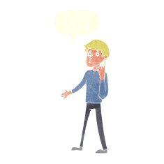 cartoon man asking question with speech bubble N47